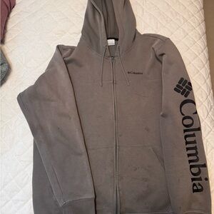 Columbia Taupe Full-Zip Hoodie